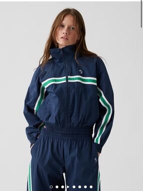 Navy BLUE Gap × Malbon Textured Poplin Windbreaker XS